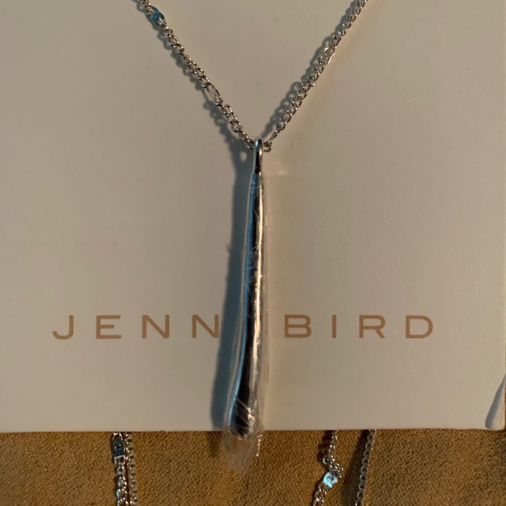 Jenny Bird drop necklace NWT, silver